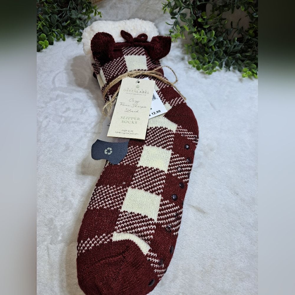 Quagga Faux Sherpa Slippers Sustainable Green Label - Picture 7 of 15